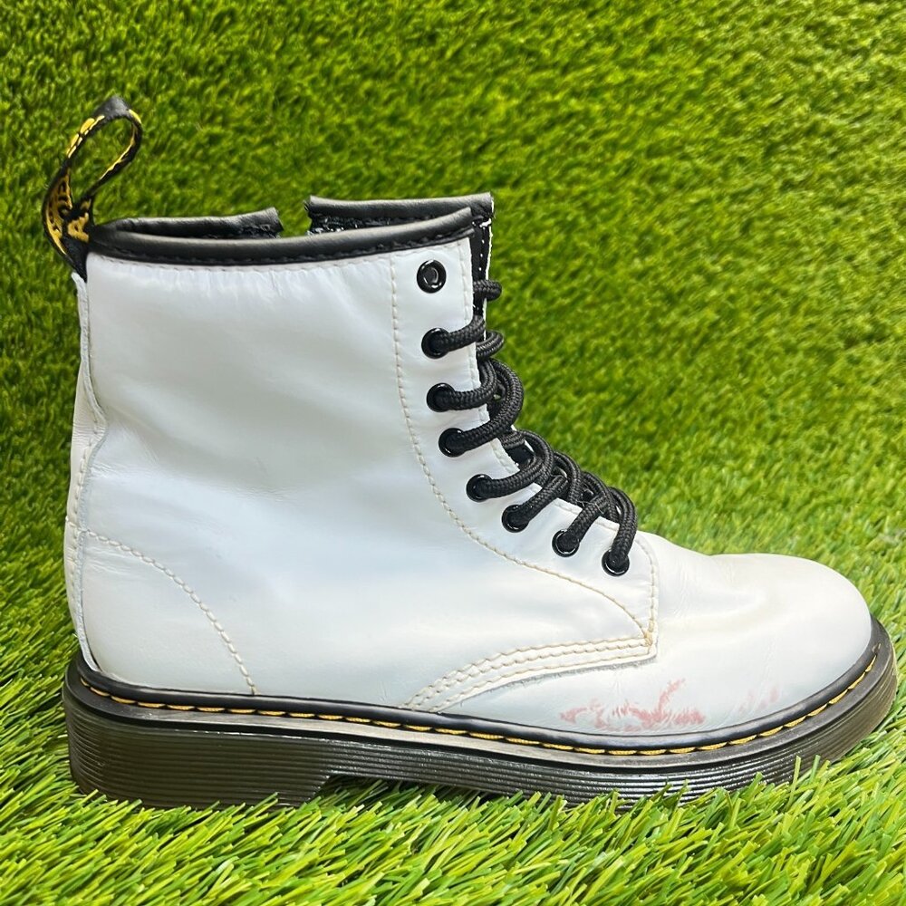 Dr. Martens 1460 Girls Size 3Y‎ White Black Classic Outdoor Side Zip Boots